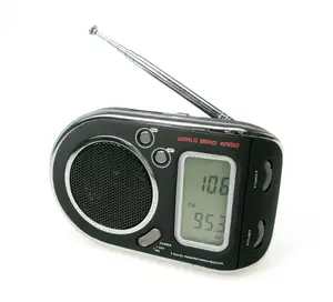 CT-2289 Tali SW1-7 Am FM Portabel, Radio dengan Tampilan LCD Besar, Pembaca Frekuensi Digital Jam Alarm Saku Penerima Dunia