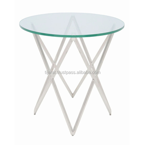 Mesa de centro de cristal, mesita de noche lateral - Product Image 6