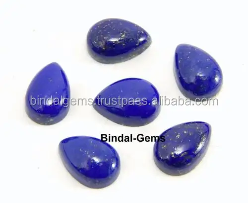 Flat Back Cabochon Lapis Lazuli Pear Shape Loose Gemstone Cabochon For Jewellery Making