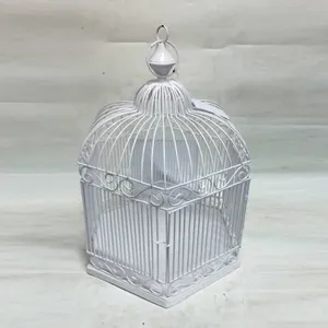 De Metal de hierro cuadrado blanco interior jaulas de pájaros - Product Image 1