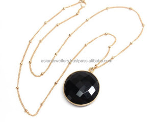 925พลอยโอนิกซ์สีดำเครื่องประดับเงินแท้จี้สร้อยคอ - Product Image 1