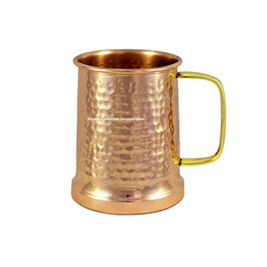 แก้วมักมอสโก100% มีด้ามจับทองเหลืองทุบทำจากทองแดงสำหรับเทศกาลคริสต์มาสขายดี - Product Image 1