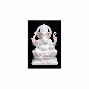 Statues décoratives de Ganesh en marbre - Product Image 1