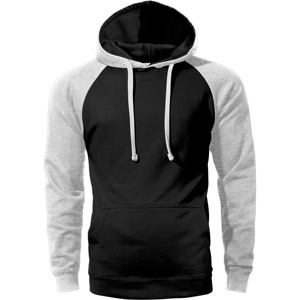 Sweat à capuche 2 tons pour hommes, pull en Raglan Premium, noir et charbon de bois - Product Image 3