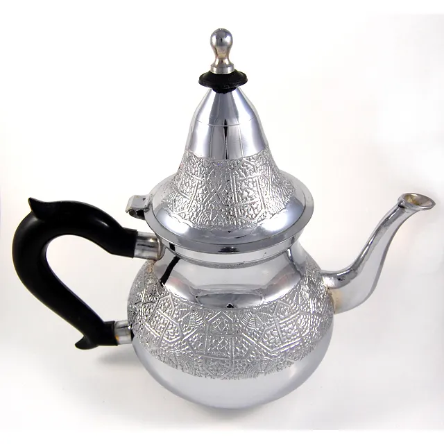 Antique decorated silver serving Teapot handcrafted stainless steel Drip Coffee Pot kettle for Cafe Home & hotel decoration