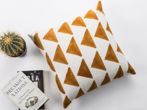 Hand Made Decorative Pillow African Inspired Mudcloth Indian Mud Cloth Cushion White cotton cushion <b>cover</b> Block printed cushion - Product Image 5