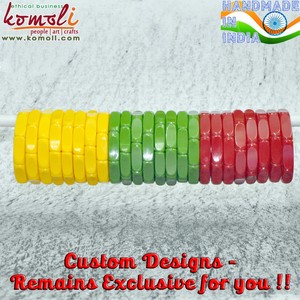 <b>Red</b> Bamboo Carved Resin Wholesale Vintage Jewelry <b>Bracelet</b> Bangle Indian Handmade - Product Image 4