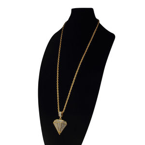 Colgante de Oro Amarillo de 14k con Mini Diamante en Forma de Diamante Natural al 100% de 1.10 Quilates para Hombre, Estilo Hip Hop - Product Image 3