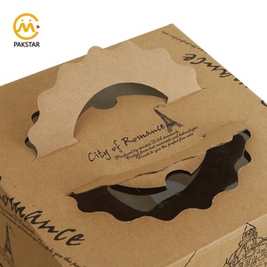 Bán buôn tùy chỉnh in lớn màu nâu kraft giấy bao bì hộp cho bánh sinh nhật với xử lý - Product Image 3