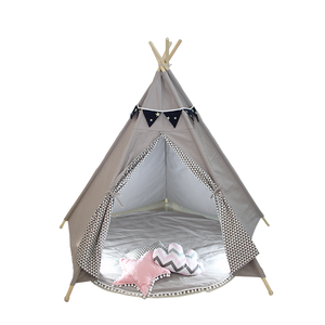 Tente tipi indienne en toile de coton pour enfants, jouet sportif d'intérieur et d'extérieur, maison de jeu pour 2-3 enfants - Product Image 1