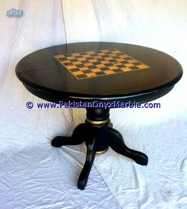 โต๊ะหมากรุกหินอ่อนสีธรรมชาติ โต๊ะกาแฟหินธรรมชาติ รูปปั้นหมากรุกหินธรรมชาติ - Product Image 3