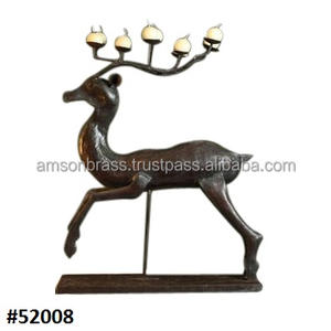 Candelabros de renos de Metal plateado Decoración de sala de estar Diseño de lujo Portavelas de Metal Forma de ciervo - Product Image 2