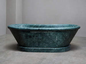 Baignoire en marbre de granit vert naturel solide fabriqué à la main de qualité supérieure Sculpture complexe Sculpture oeuvre en pierre Baignoire Brahma - Product Image 2