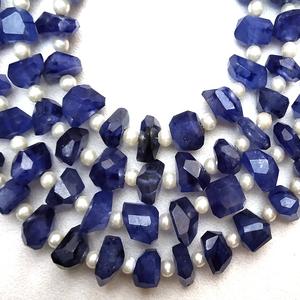 High Quality Blue Obsidian Nugget Faceted Drilled Faceted Gemstone Full Strand Natural Stone <b>Crystal</b> <b>Healing</b> <b>Necklace</b> Wholesaler - Product Image 2