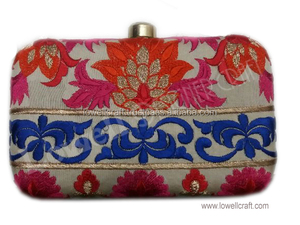 Boîte brodée à la main pochette sac à main motif géométrique goujons décoration couleurs personnalisables Logo-sac de soirée de mariée de luxe - Product Image 6