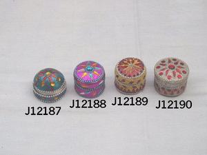 Vevor — boîtes à pilules en métal avec mosaïque, petite boîte à pilules de petite taille faite en métal, artisanat indien fait à la main - Product Image 3