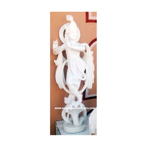 รูปปั้นพระกฤษณะทำด้วยมือสีขาวสวยสำหรับใช้ในสำนักงานและวัด - Product Image 1