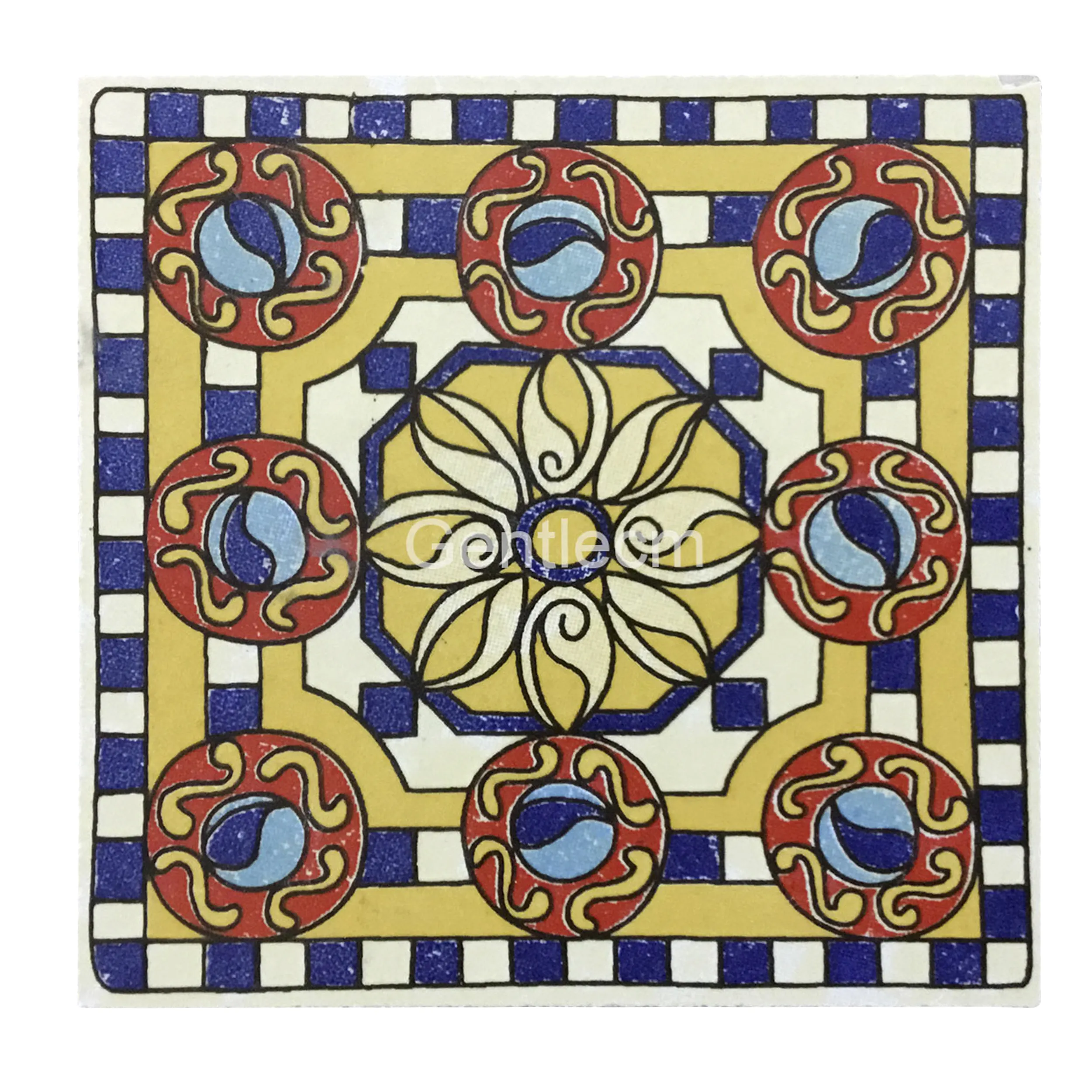 Hand painted antique pattern 100x100mm living room decorative tiles wall tile floor ceramic art tiles