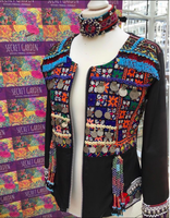Veste en cuir unique perlée de style Banjara tribal afghan gitan