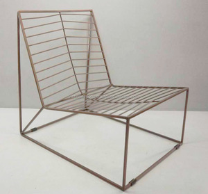 Silla de ocio de metal de alambre Chapado en cobre para uso en el hogar o en el restaurante junto a la playa - Product Image 1