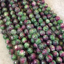 Cuentas de piedra rubí, cuentas de zoisita, joyería de piedra de hebra, collar de cristal curativo de piedras preciosas lisas sueltas, mayorista de cristal natural - Product Image 5