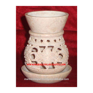 Handcrafted Soapstone Aroma <b>Burner</b> <b>Oil</b> Warmer for Home Decor All-Season Use - Product Image 1