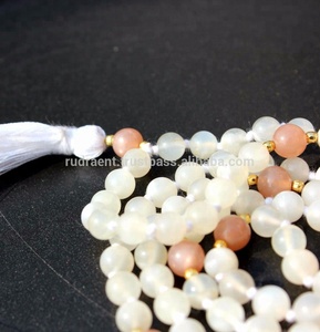 Moda 2022, piedra lunar, borla anudada, Yoga, Mala 108, cuentas, collar, joyería de piedras preciosas artesanales - Product Image 2