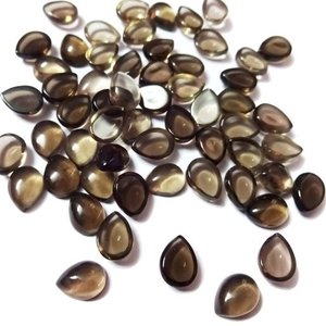 4mm 6mm cuarzo ahumado Natural pera Lisa cabujones semipreciosos sueltos calibrados piedras preciosas a granel venta al por mayor en línea cerrar ofertas - Product Image 1