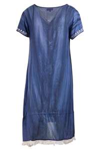 Túnica con dobladillo con flecos tradicional bordada, moda occidental, Mini túnica floral, estilo bohemio, campestre, mexicana, para verano - Product Image 6