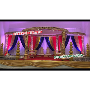 Mandap Decorativo para Bodas, Mandap Dorado para Bodas, Mandaps Redondos y Elegantes, Fabricante en California - Product Image 1