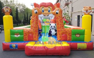 Parque infantil inflable Tiger y Castillo de ciudad divertido Moonwalk duradero para entretenimiento de niños marca BALORAMA 10x5x3m Material de PVC - Product Image 2