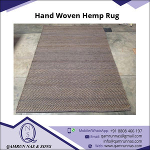 พรมปอกระเจาสีน้ำตาลทำมือเสื่อโยคะอินเดียถักทอซักได้กันลื่น - Product Image 2