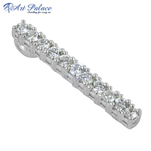 Elegante 925 Plata de Ley sólida CZ Colgante Barra larga Diseños de estilo para regalo de fiesta para ella - Product Image 3