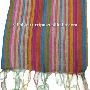 Rainbow Satin Stripe Viscose <b>Pashmina</b> Shawl Printed Digital Design for Adults for Winter and Spring - Product Image 2