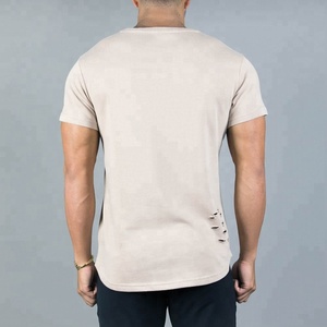 2024 Wholesale Plus Size Blank Slim Fit Gym Clothing Distressed Short Sleeve Fitness <b>T</b>-<b>Shirts</b> <b>Men</b> Breathable Jerseys - Product Image 5