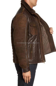 Chaqueta bomber de cuero genuino de vaca para hombre, moda - Product Image 5