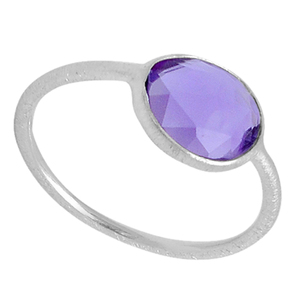 Anillo de piedras preciosas de amatista, anillo de Plata de Ley 925 con ajuste de bisel Chapado en plata, anillo de moda para regalo de boda, aniversario - Product Image 3