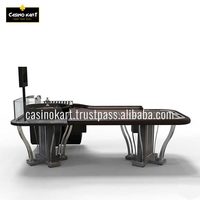 Nouveau design de table à roulette en bois avec dessus en plexiglas pour casino, mahjong et jeux d'argent à vendre