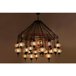 โคมไฟระย้าแก้วโมเสกตุรกีที่งดงามพร้อม 30 ชิ้น หมายเลข 3 ประหยัดพลังงาน ได้รับการรับรองมาตรฐาน CE 110-240V - Product Image 2