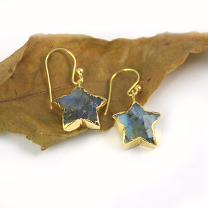 Vente en gros de boucles d'oreilles en or en forme d'étoile en pierre de labradorite nouvelle tendance bijoux pour femmes pierres précieuses naturelles - Product Image 1
