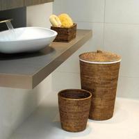 Panier de rangement en rotin tressé fait main, écologique, personnalisable, grand format XL, avec couvercles en bambou, tissé en tissu, pour la lessive, usage domestique quotidien