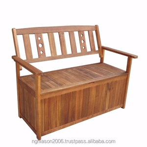 Garden Armrest Bench Wooden Large Capacity Outdoor Storage Bench For Backyard Courtyard Bench Storage