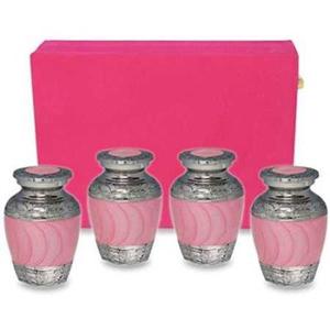 Colección Memorial Royal Blue, Juego de 4 urnas de cremación para mascotas con relleno de terciopelo, aluminio/latón metálico para almacenamiento de cenizas, recuerdo funerario - Product Image 5