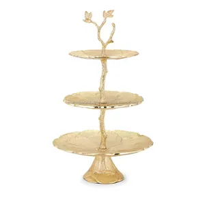 Soporte de exhibición en relieve de Metal para el hogar y la boda, excelente elección de oro fuerte, decoración en forma de árbol, 3