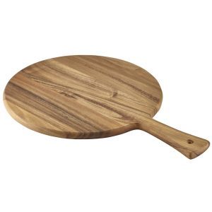Planche de service à pizza en bois en fibre de bois lavable au lave-vaisselle avec poignée suspendue en cuir - Product Image 2
