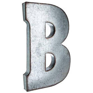 1 Galvanized Metal <b>Letter</b>, One <b>Large</b> 20 Inch, Vintage, Distressed Finish, Metal <b>Wall</b> Decor - Product Image 3
