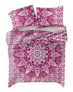 Reversible Mandala Boho Duvet Cover Queen Indian Quilt Blanket Cotton Throw Cover2 Matching pillow cases cover zipper Art
