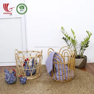 New design 2019 rattan laundry basket storage wholesale/ rattan storage handmade