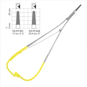 Instrumentos quirúrgicos chapados en oro, alicates de soporte de aguja con TC