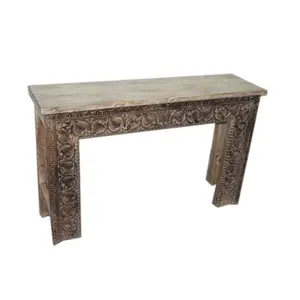 CONCEPTION ANTIQUE SCULPTÉ TABLE CONSOLE DÉTRESSE FINITION